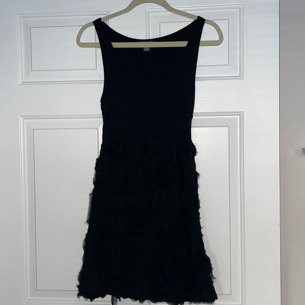Black Floral Cinched Dress